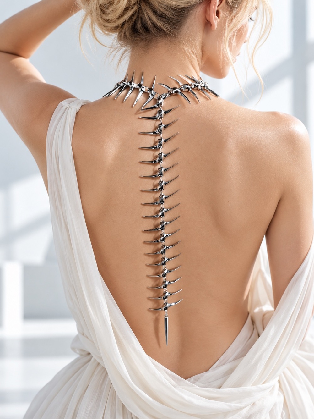 Silver Spine-Back Necklace